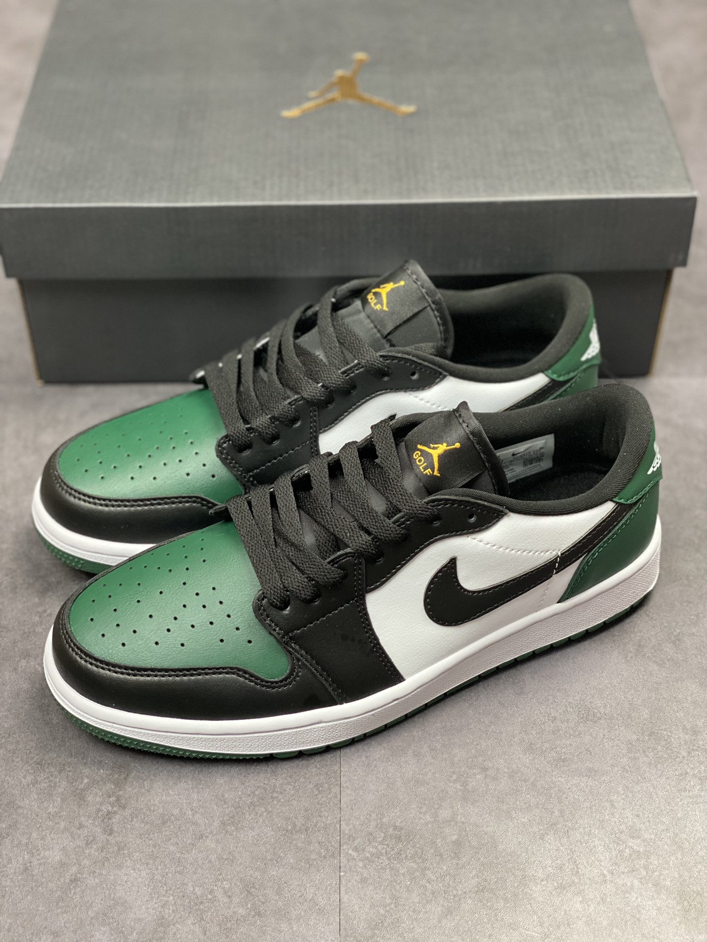 Air Jordan 1 Low 黑绿脚趾高尔夫 AJ1乔1低帮休闲板鞋 DD9315-107
