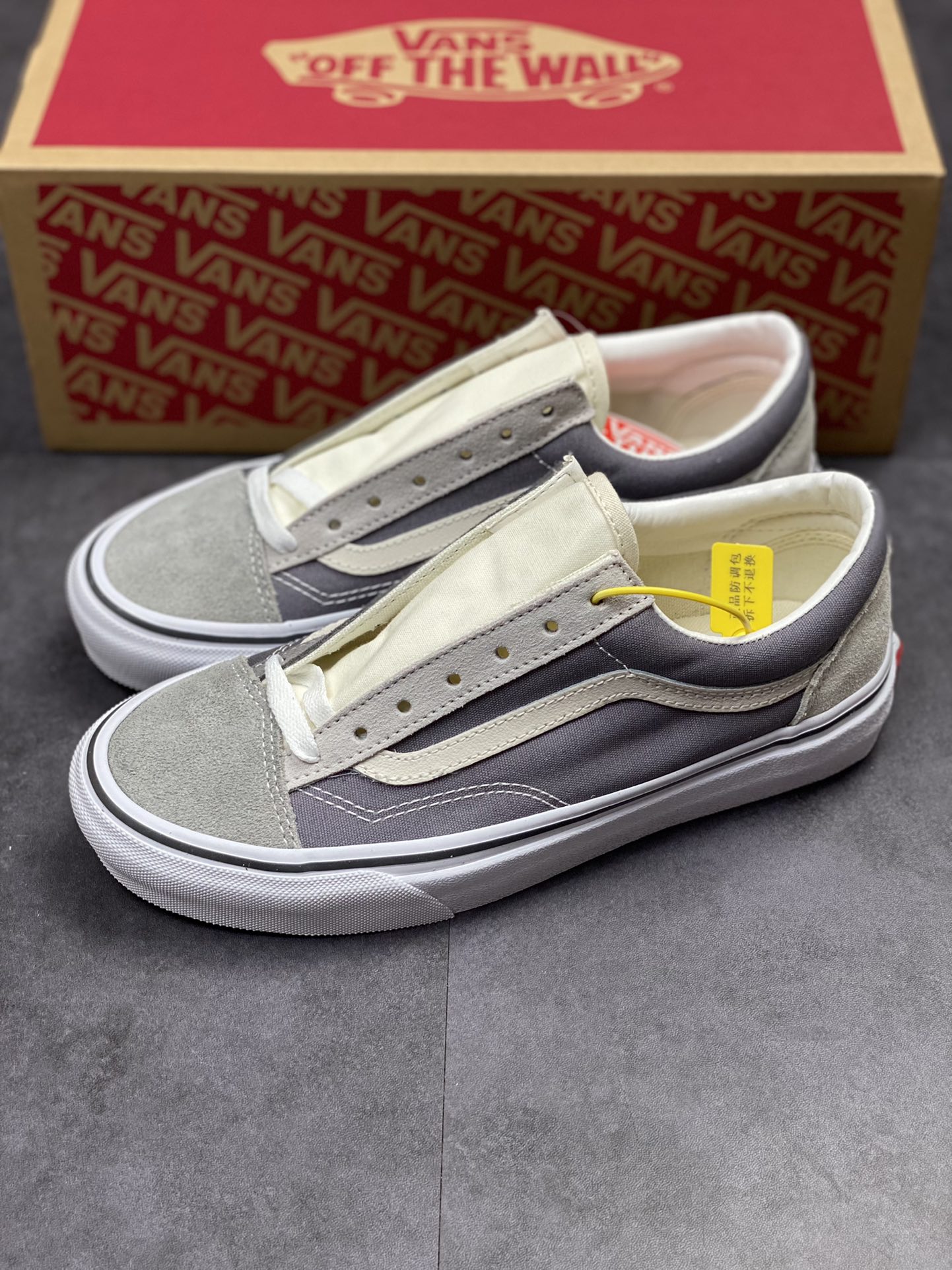 Vans Style 36 Stitched Gray Vans Official New Color Color Low-top Casual Sneakers VN0A54F6B92