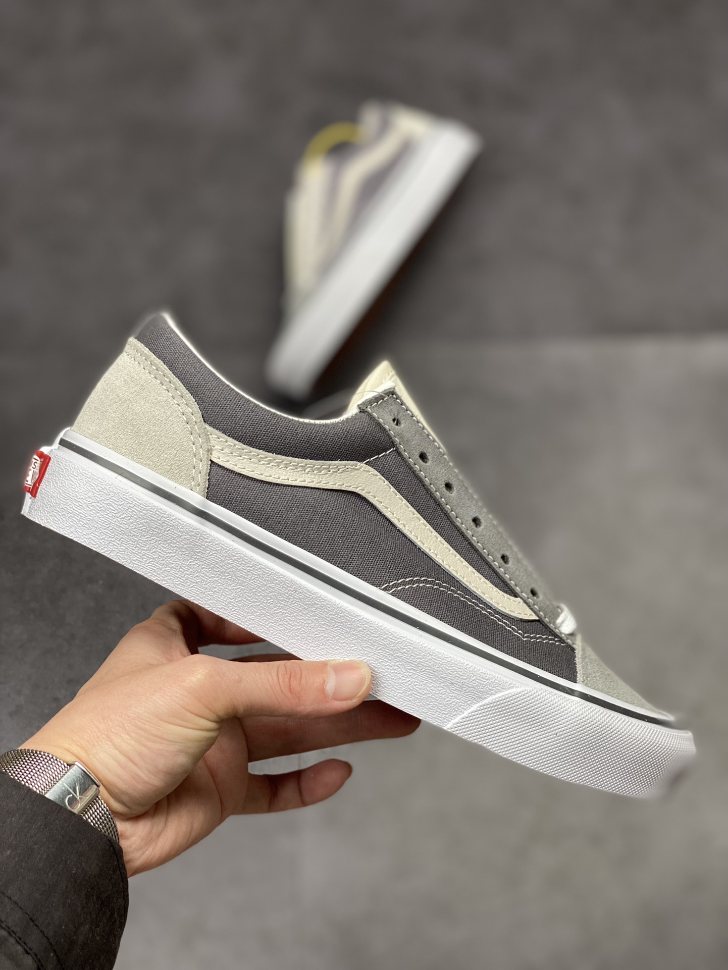 Vans Style 36 Stitched Gray Vans Official New Color Color Low-top Casual Sneakers VN0A54F6B92