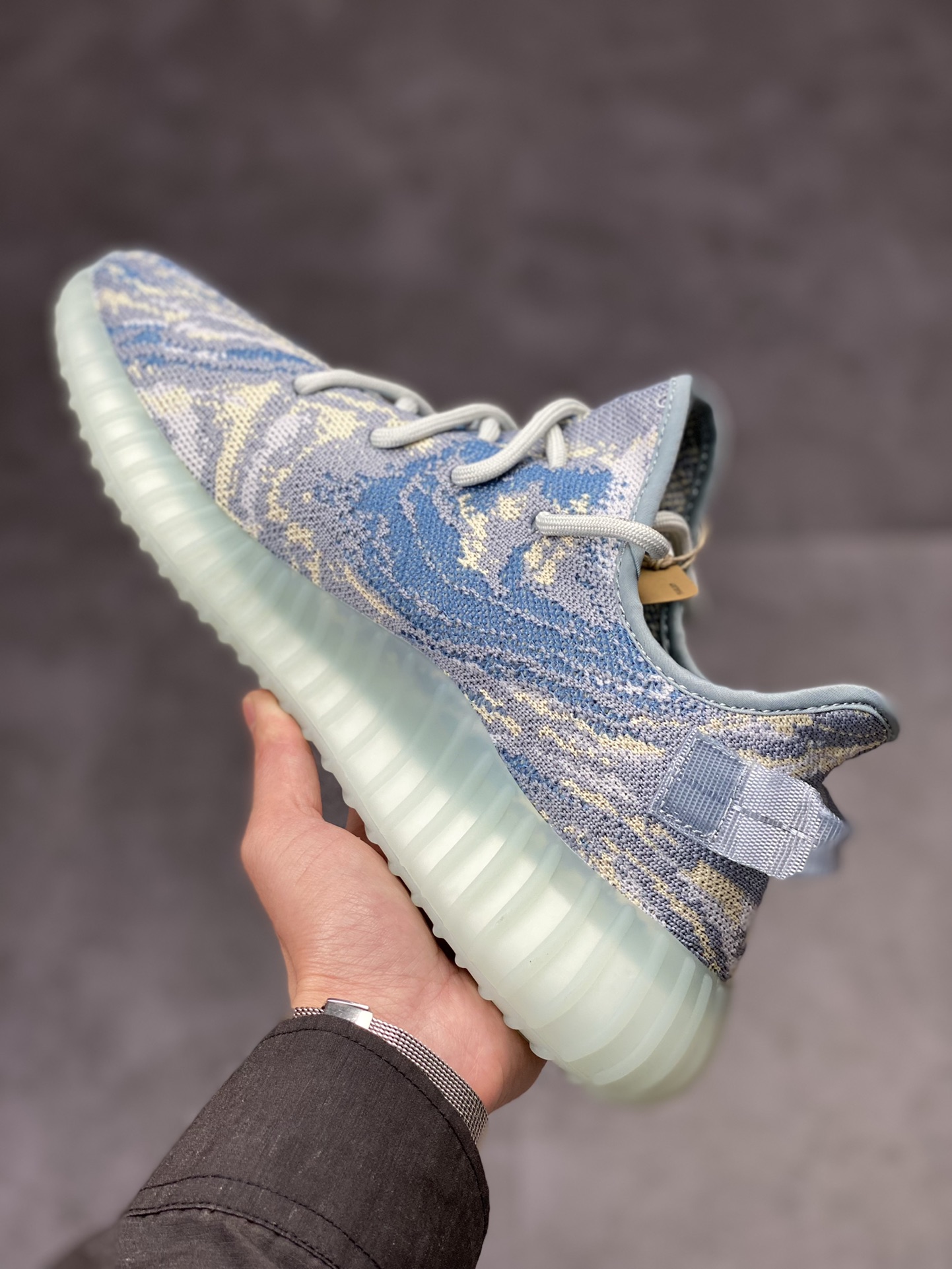 Adidas Yeezy Boost 350 V2 Blue Gray Tyrannosaurus Marble Pattern GW3375