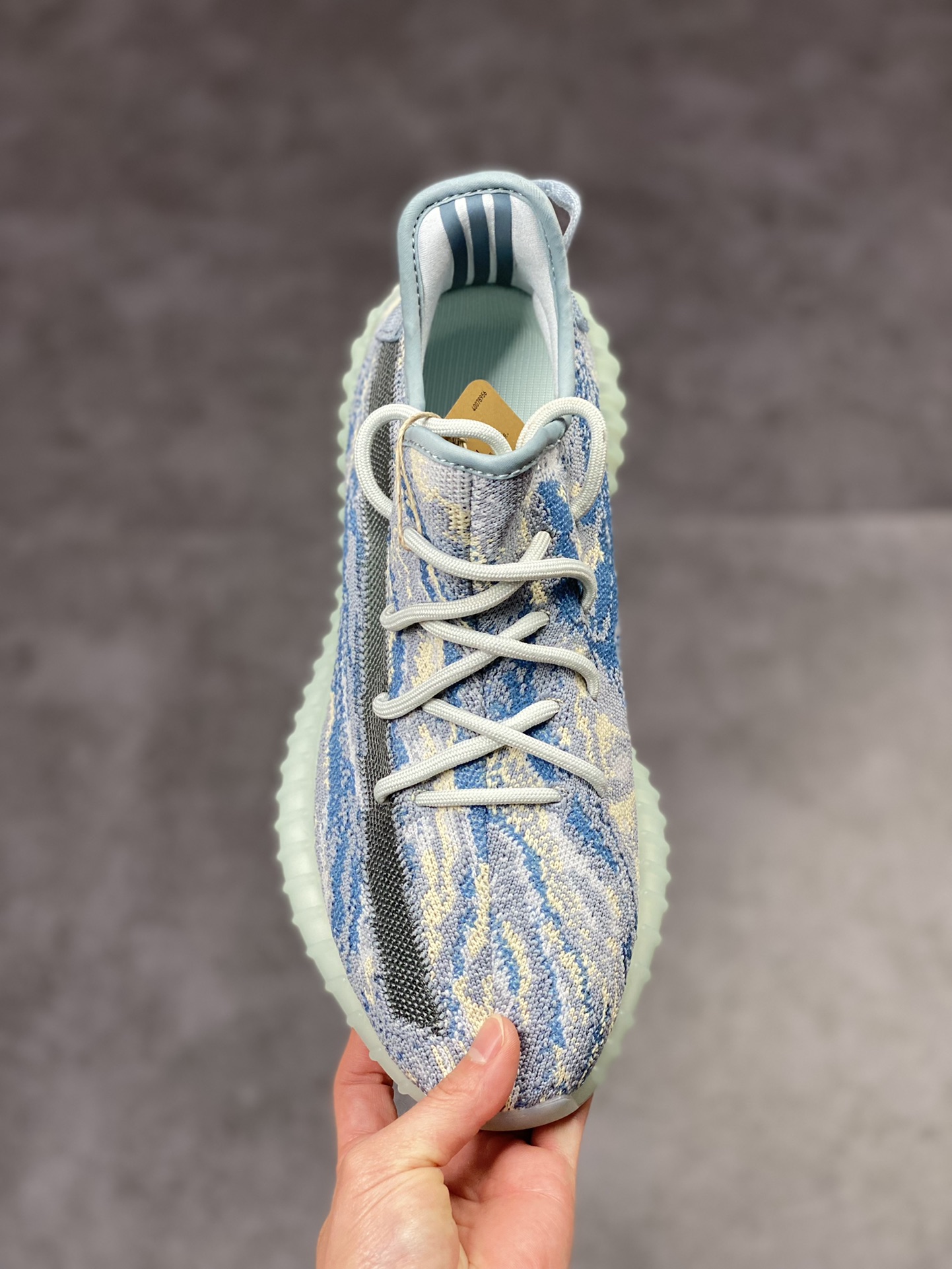 Adidas Yeezy Boost 350 V2 Blue Gray Tyrannosaurus Marble Pattern GW3375