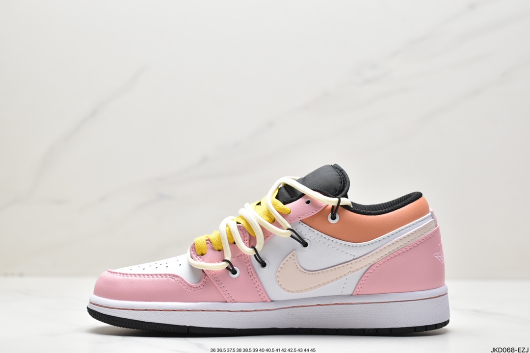 绑绳Off-White解构风定制，耐克Nike Air Jordan 1 Low”Brown Mocha”AJ1低帮553558-062