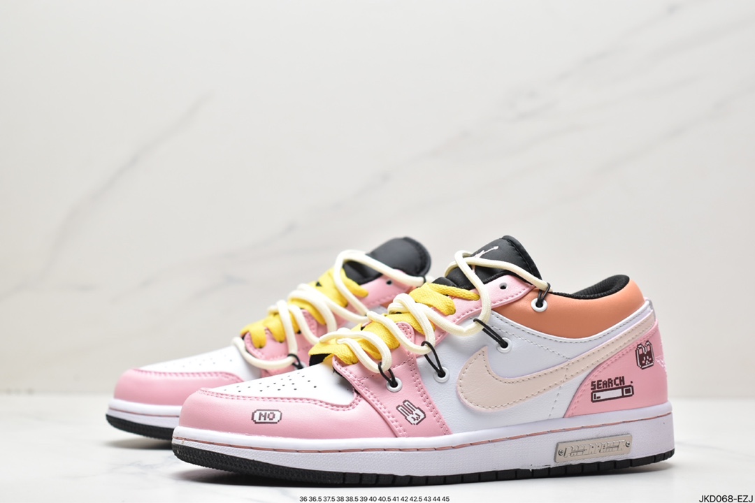 绑绳Off-White解构风定制，耐克Nike Air Jordan 1 Low”Brown Mocha”AJ1低帮553558-062