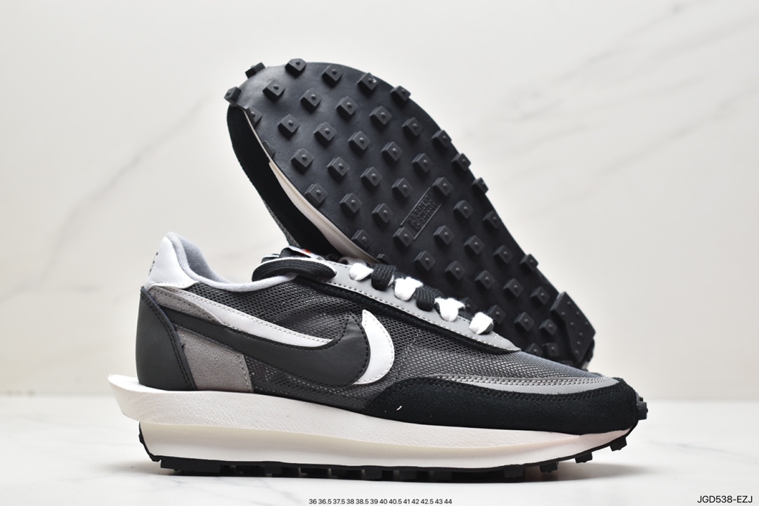 180 日式解构美学SACAI联名 × NIKE LDV Waffle重叠设计前卫华夫变形休闲慢跑鞋BV0073-001