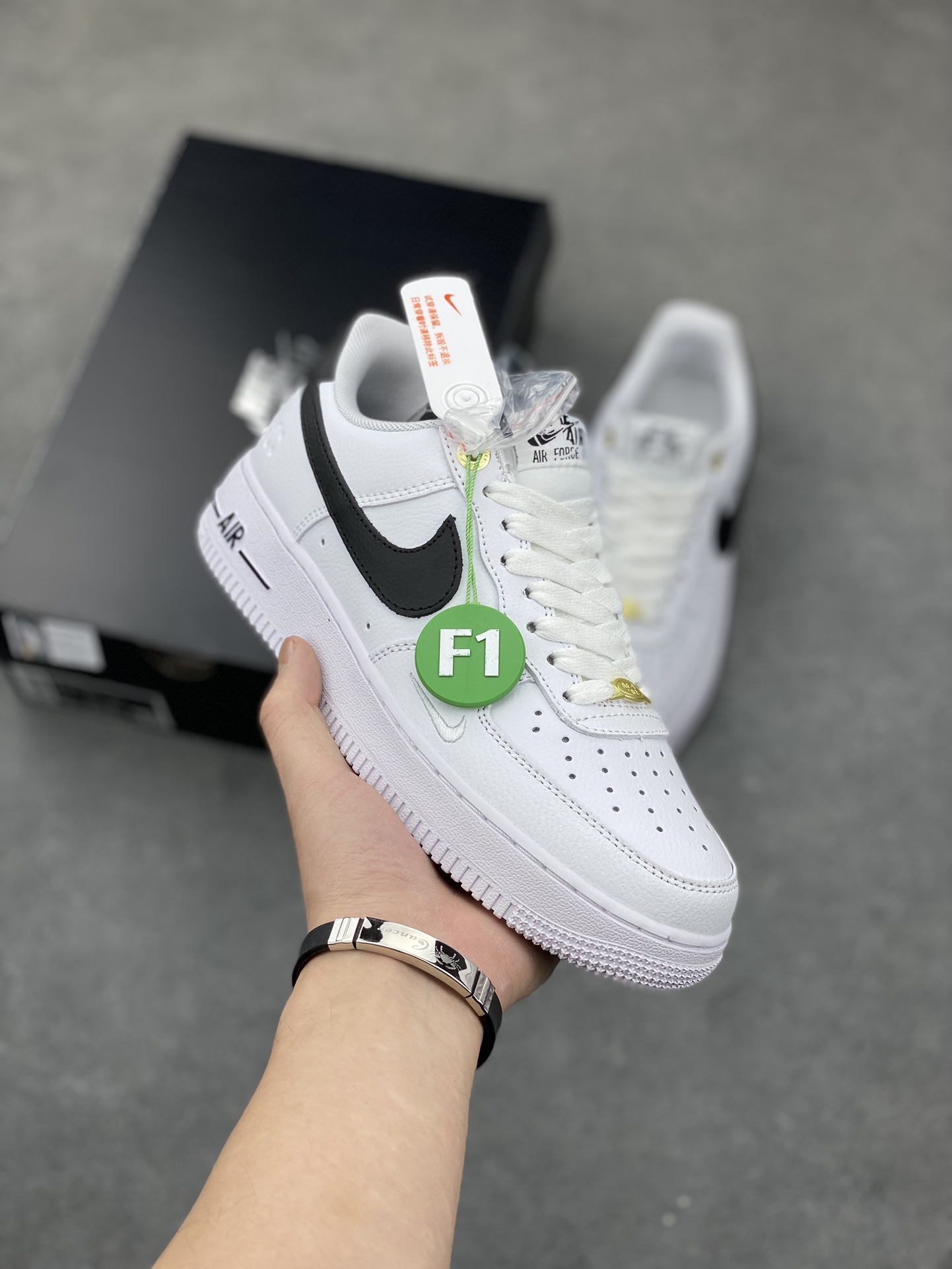Nike Air Force 1 '07 "Malachite" White/Black Leather Sneakers 2 i1679336967 886 0