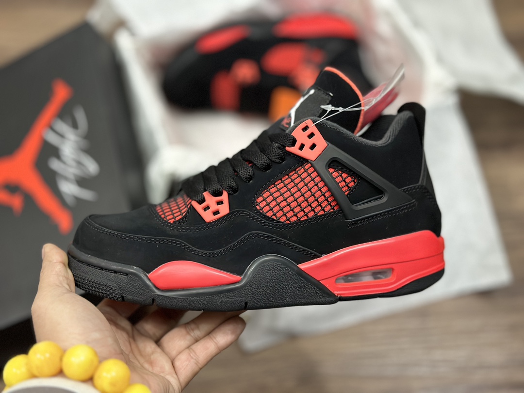 公 Air Jordan 4 aj4 乔4 “黑红雷公”女鞋 408452-016