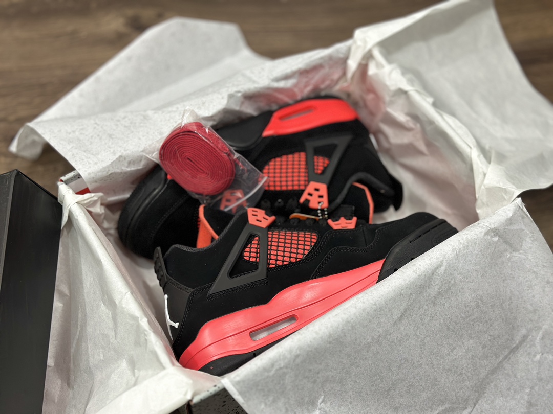 公 Air Jordan 4 aj4 乔4 “黑红雷公”女鞋 408452-016