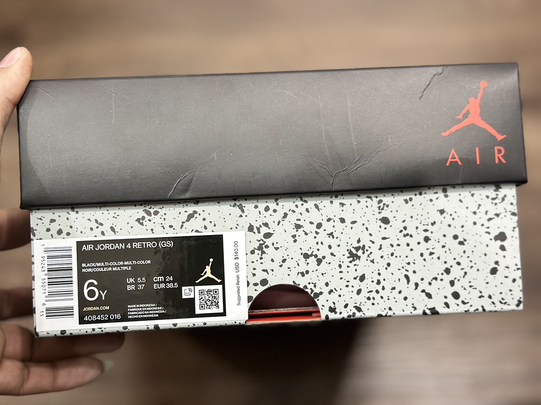 公 Air Jordan 4 aj4 乔4 “黑红雷公”女鞋 408452-016