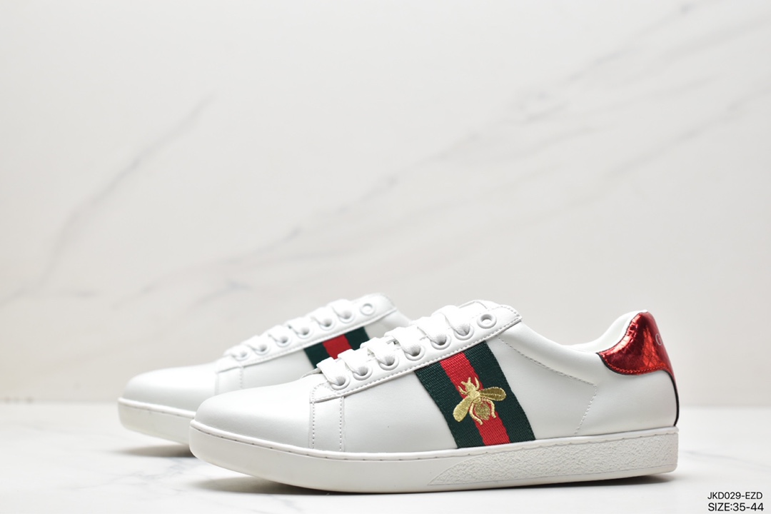 Gucci Little Bee classic white shoes are an unstoppable hot seller every year and the gold embroidered Little Bee shoes are unstoppable