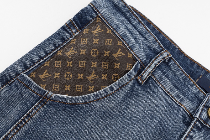 260 Louis Vuitton /路易威登 水洗老花皮革经典LOGO牛仔裤