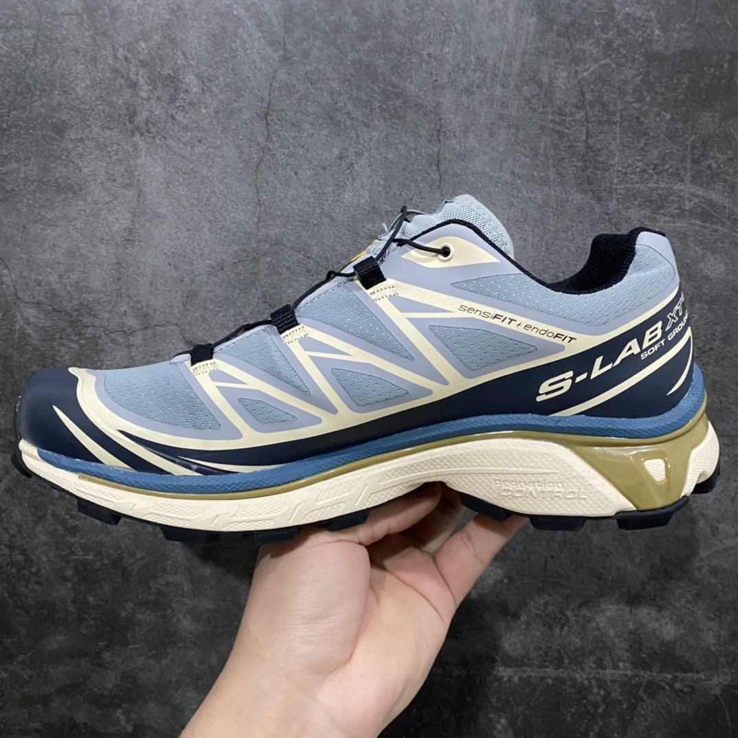 Green X version Salomon XT-6 Salomon retro trendy outdoor functional mountaineering running shoes mist blue 414551