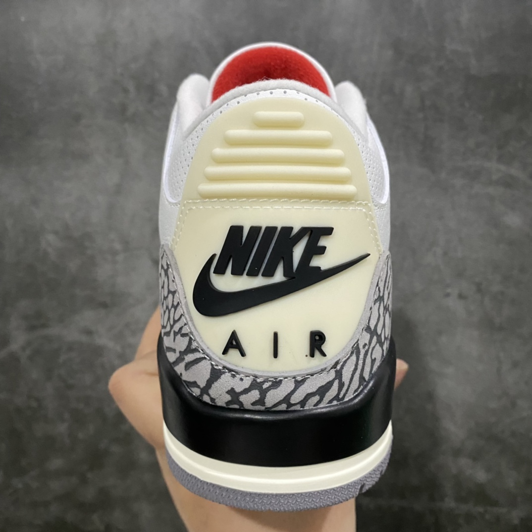 图片[4]-OG版本 Air Jordan AJ3 做旧复刻复古白水泥 货号：DN3707-100n纯原大厂出品 品质毋庸置疑n全鞋均使用原厂皮料 细节无可挑剔n完美鞋型 裁边清洁度无敌 皮料为细腻甩纹牛皮后跟定型也很好 反口弧度自然 正确爆裂纹n高端零售客户的极佳选择 尺码：40-47.5-莆田鞋批发中心