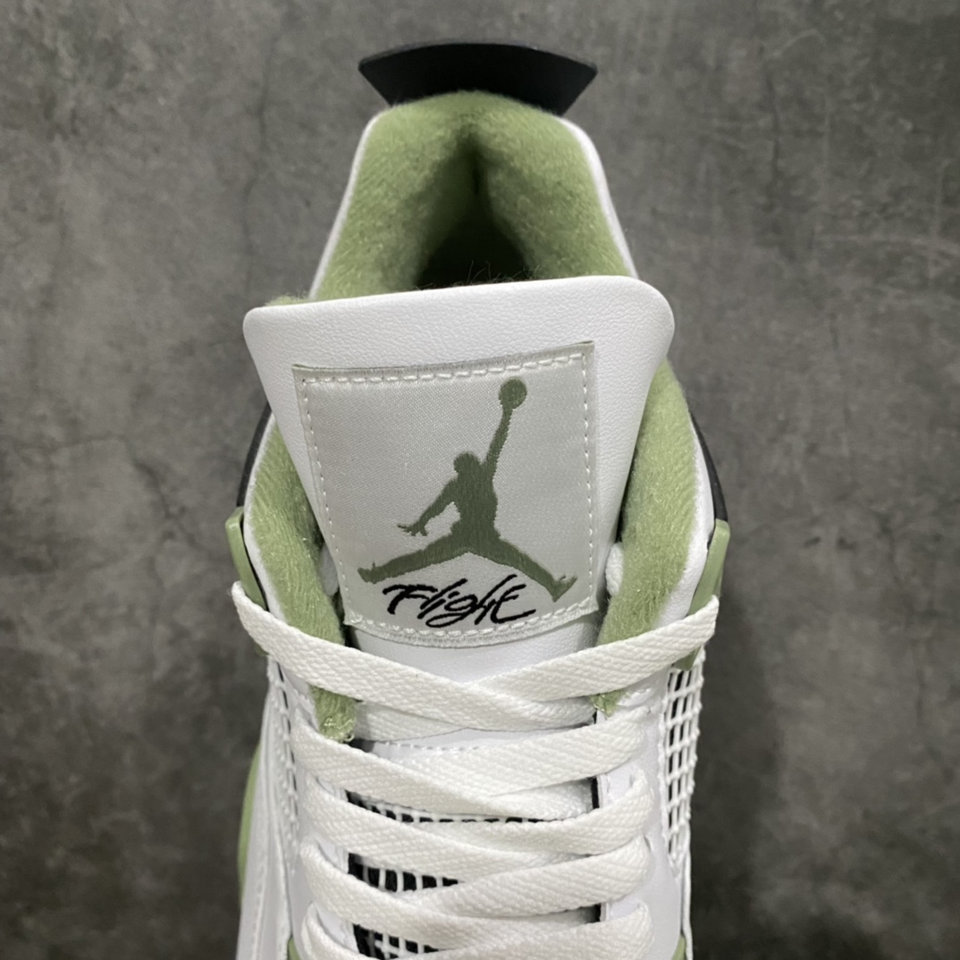 图片[8]-XP版 Air Jordan AJ4 Retro 海沫绿 AQ9129-103原纸板楦头开发 定制优质皮料完美鞋型匹配公司货 正确TPU鞋舌锁扣最新原厂底模 大底卡色咬花完美鞋柜必备鞋款 终端现货供应  尺码：40 40.5 41 42 42.5 43 44 44.5 45 46 47.5-莆田鞋批发中心