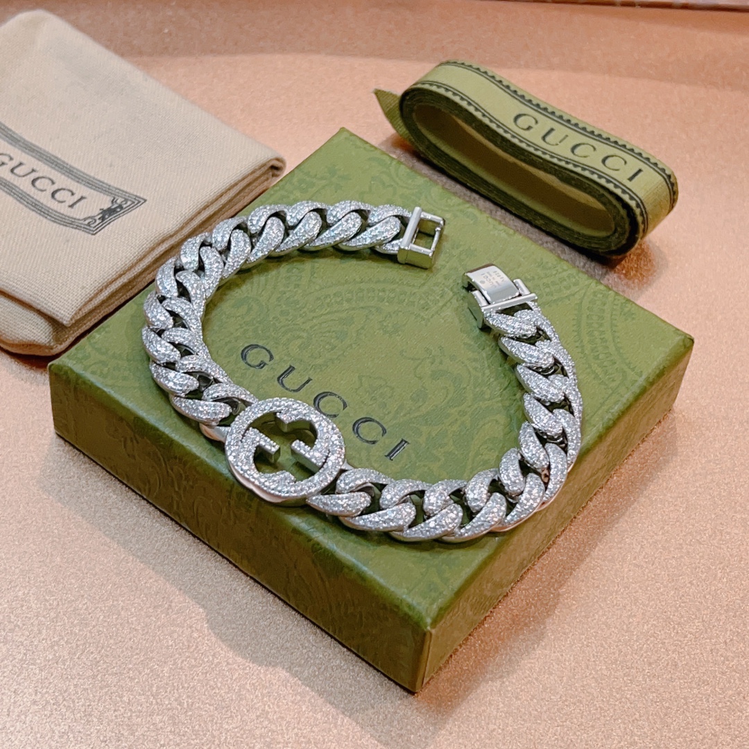 Gucci Jewelry Bracelet Set With Diamonds Unisex