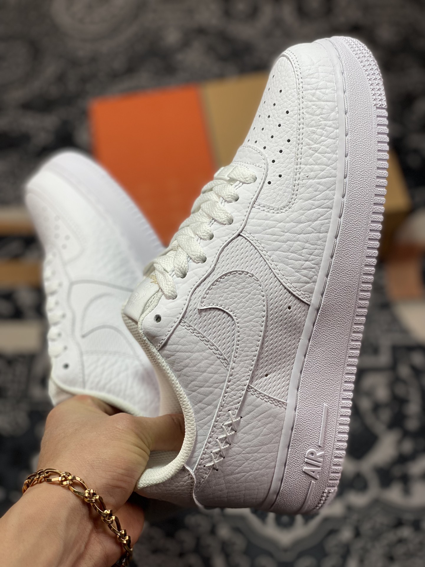 220 Nike Air Force 1’07 Low Retro”Color of the Month”“周年版全白大象纹缝线”DZ4711-100