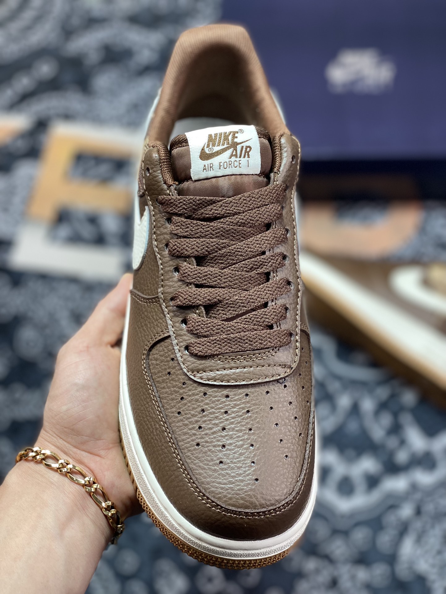 200 Nike Wmns Air Force 1′07 Low”Brown/Plaid/Gum”空军一号“皮革深棕白苏格兰格子”DV0791-200
