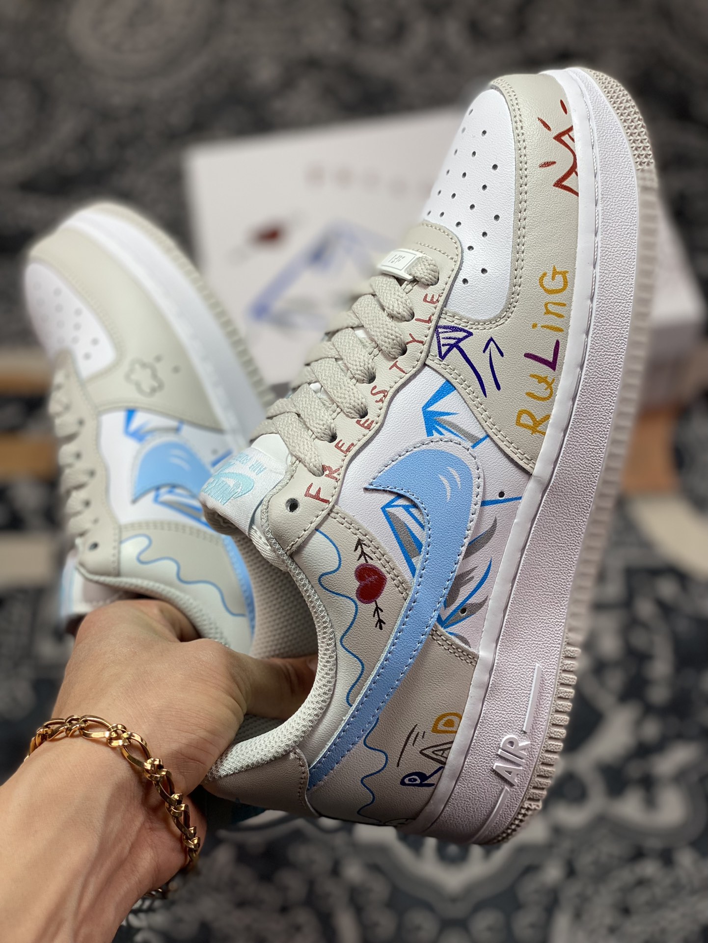 260 Nike Air Force 1 07 LV8 Low”Grey/White/Blue”空军一号CW2288-219
