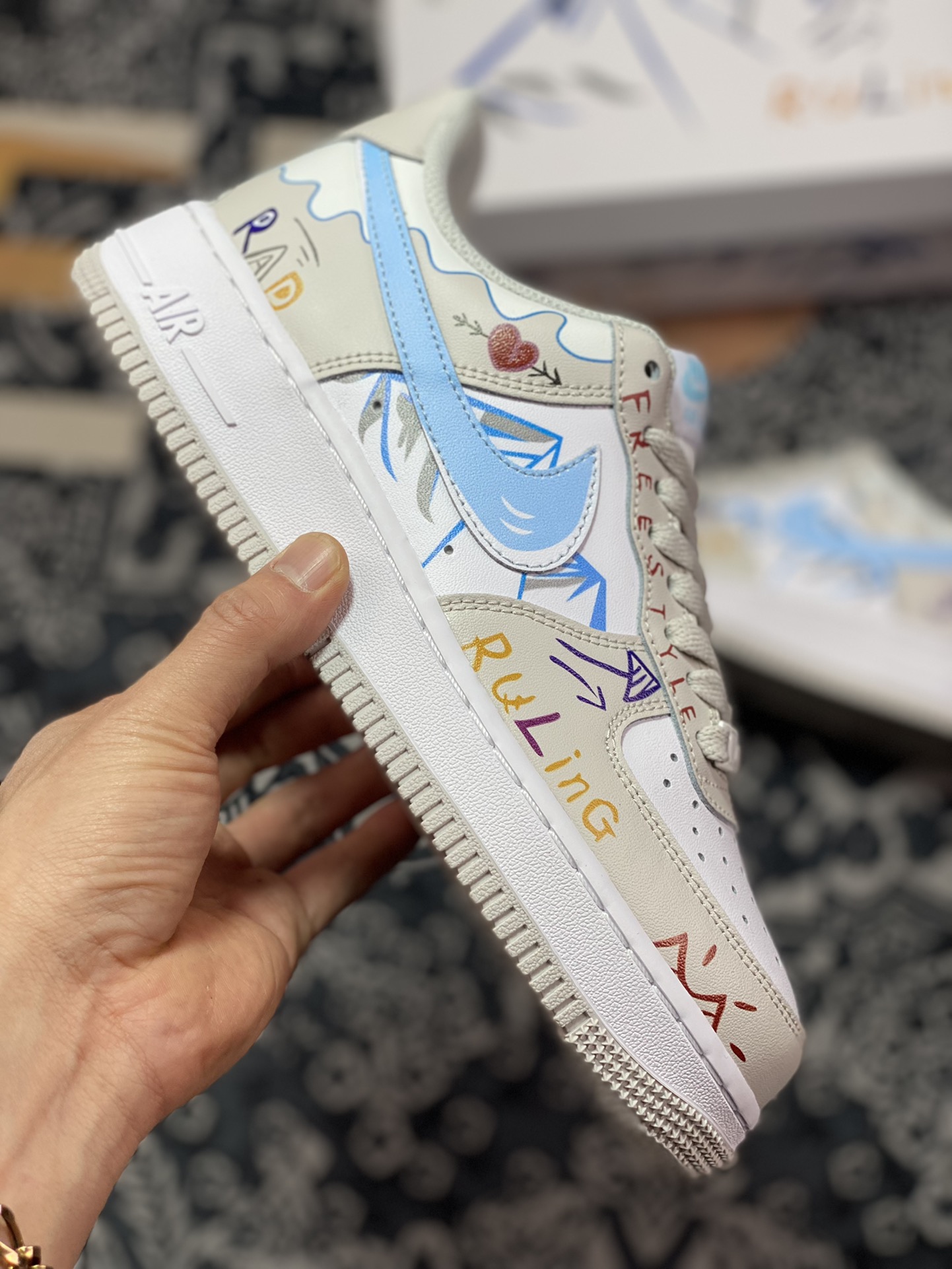 260 Nike Air Force 1 07 LV8 Low”Grey/White/Blue”空军一号CW2288-219