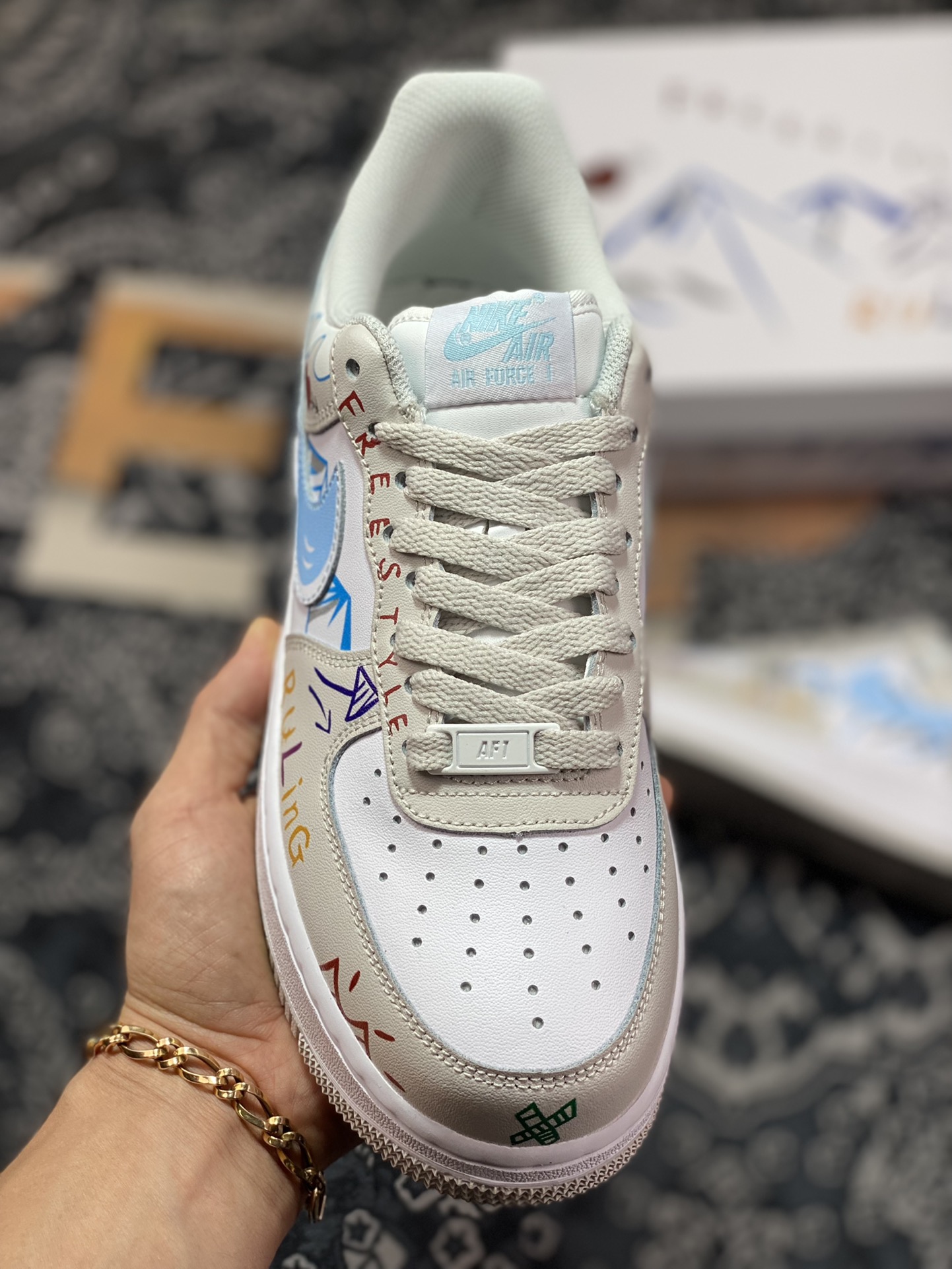 260 Nike Air Force 1 07 LV8 Low”Grey/White/Blue”空军一号CW2288-219
