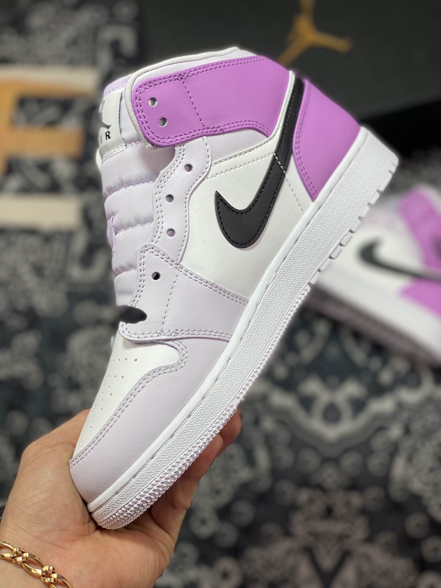 260 优选  DT纯原Air Jordan 1 Mid AJ1乔1中帮文化篮球鞋 渐变葡萄紫DQ8423-501