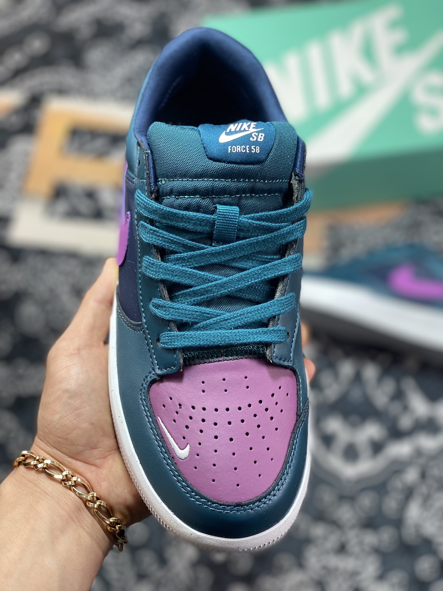 150 Nike SB Forcce 58 绿紫 复古休闲男女板鞋 DH7505-401