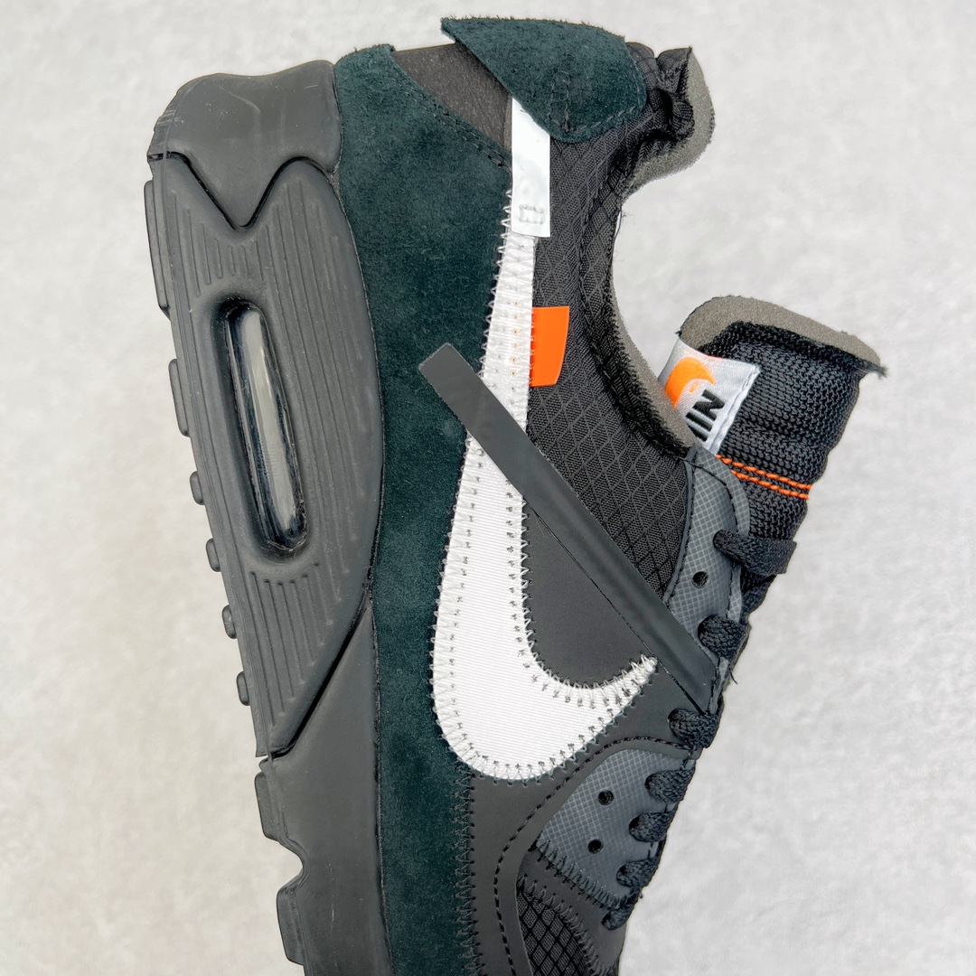 图片[6]-💰300 ＃WD纯原 OFF-WHITE x NK Air MAX 90 The Ten OW 联名黑色 AA7293-001 全套原纸板楦头开发 最原汁原味的灵魂版型 重金购入原鞋不断校对 采用公司原材料网纱以及原厂模具数据档案开发制造 100%纯正鞋型 公司正确鞋面纹路 使用原气垫底面组装 原厂鞋舌厚度海绵 多道万能车电脑针车工艺 锁边效果媲美原鞋 独立大底组合模具 由六个分离部分拼接 原厂高频侧边字体模油墨印刷 字体全部对应 原厂高弹材质鞋垫 回弹性跟公司一致 原中底布缝合走线以及注脚孔和钢印都是与公司同步一致 校准原鞋标 原厂指定鞋盒侧标油墨打印 配原三色鞋带以及原厂防掉包扣 各种纯原细节鉴定 区别市面任何版本 Size：36 36.5 37 38 38.5 39 40 40.5 41 42 42.5 43 44 44.5 45 46 编码：by3936070-运动鞋