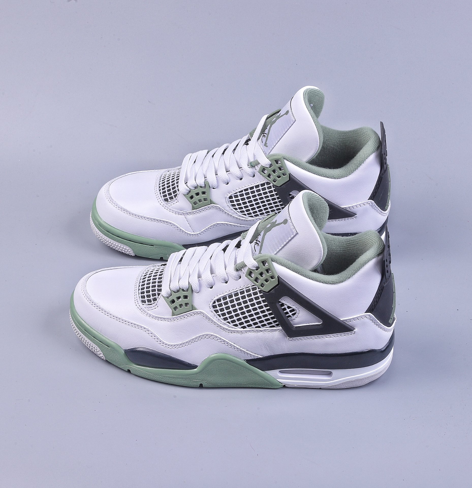 W version Air Jordan 4 Retro Jordan 4 ”Oil Greed” replica sage sea salt AQ9129-103