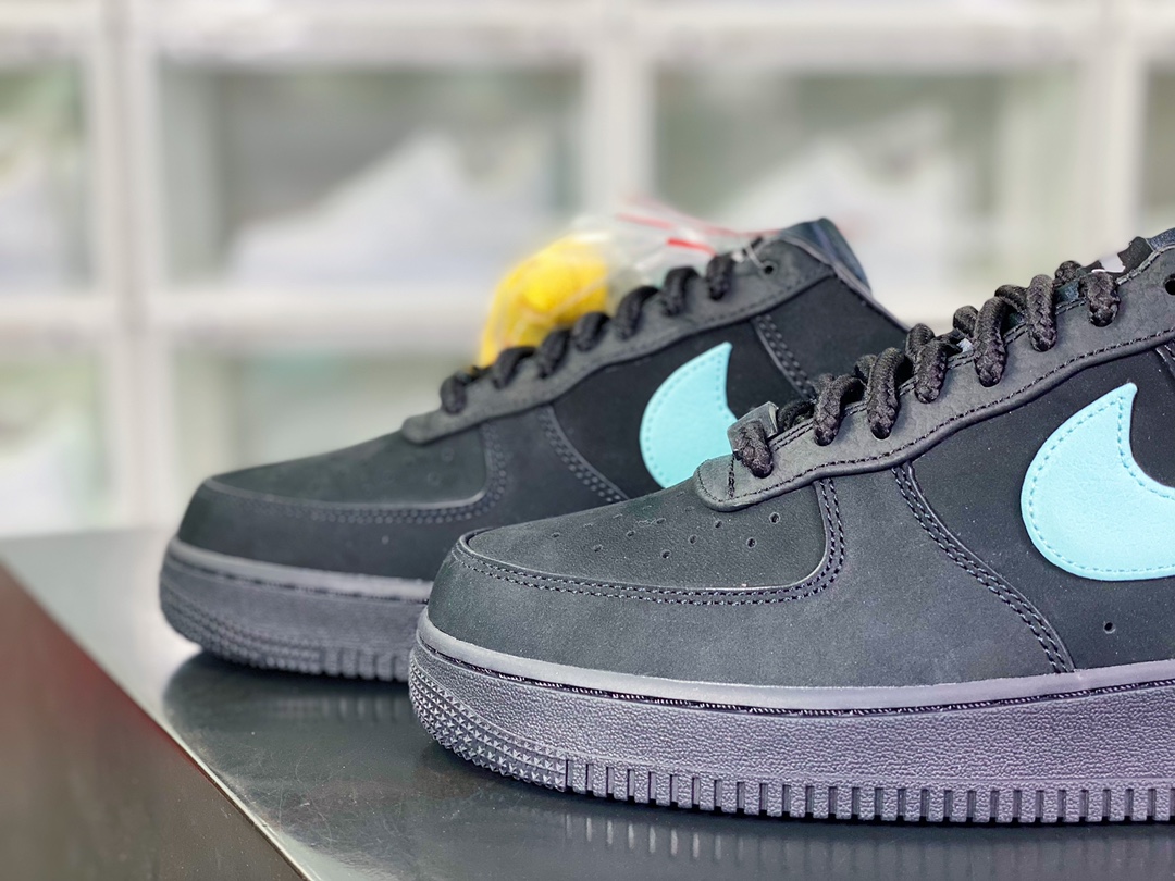 Tiffany & Co. x 【Nike】 Air Force 1 Low SP”1837”空军一号板鞋“联名黑蒂芙尼蓝”DZ1382-001