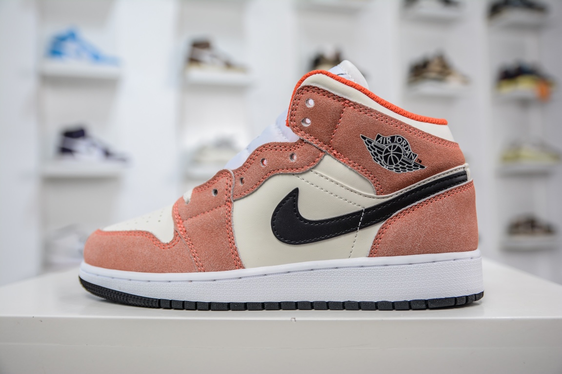 260 纯原Air Jordan 1 Mid 水洗粉 当前市场最优版本DV1336-800