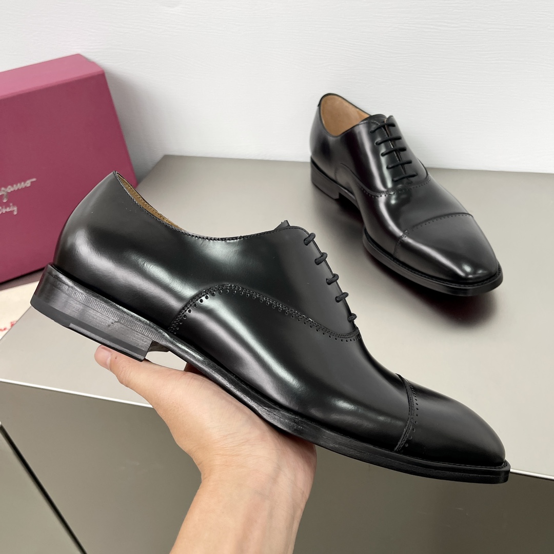 Ferragamo Handcrafted Premium Men's Leather Shoes 4