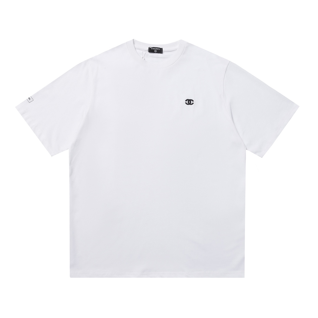 CHANEL/Chanel camiseta de manga corta con pequeño logo bordado, camiseta de manga corta con pequeño logo bordado, utili…