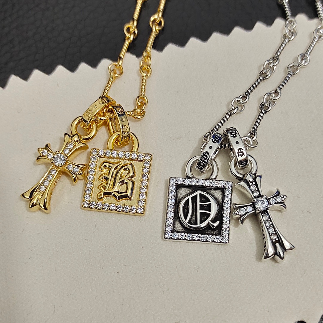 NO:105825,Today's recommendation Croxin's new diamond-inlaid square cross necklace, jewelry boutique, chrome hearts, necklace19860909今日推荐 克罗心新款镶钻方牌十字架项链,饰品精品,chrome hearts,necklace,Jewelry