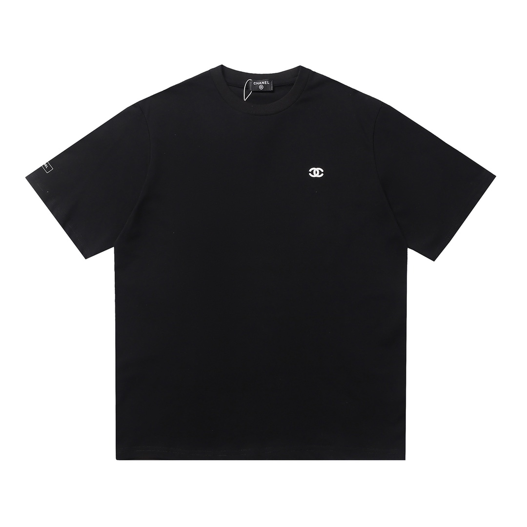 CHANEL/Chanel camiseta de manga corta con pequeño logo bordado, camiseta de manga corta con pequeño logo bordado, utili…