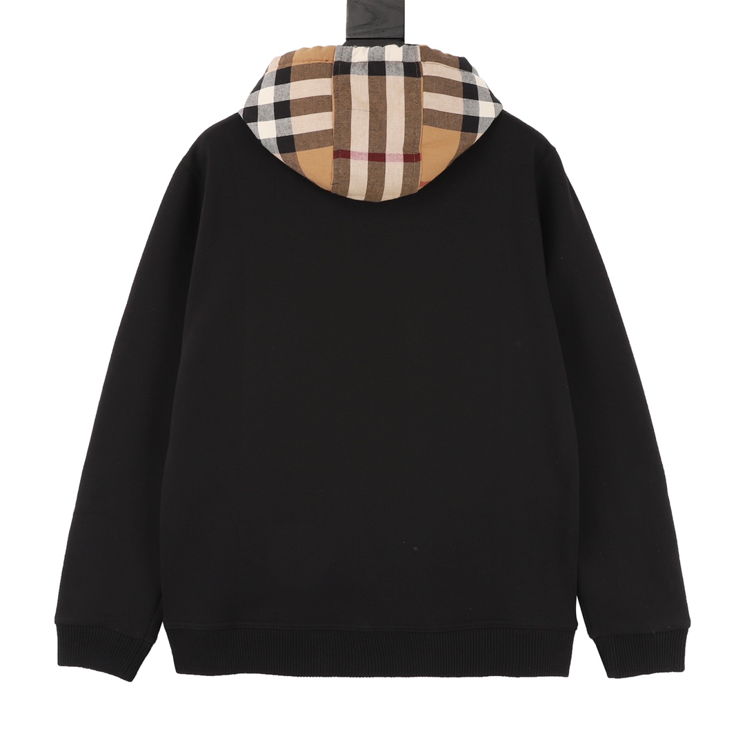 Burberry/巴宝莉 格子拼接连帽卫衣