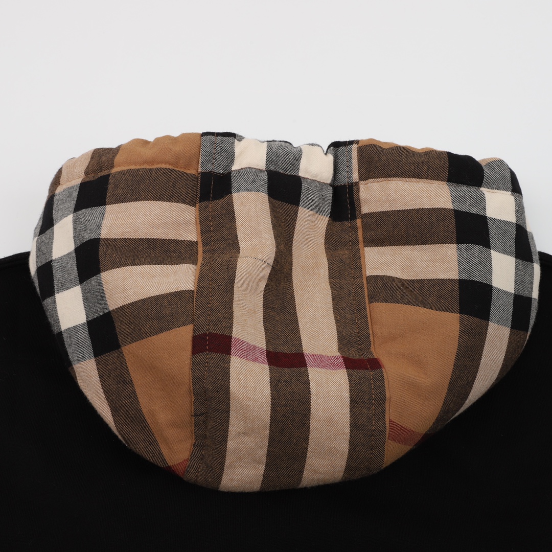 Burberry/巴宝莉 格子拼接连帽卫衣