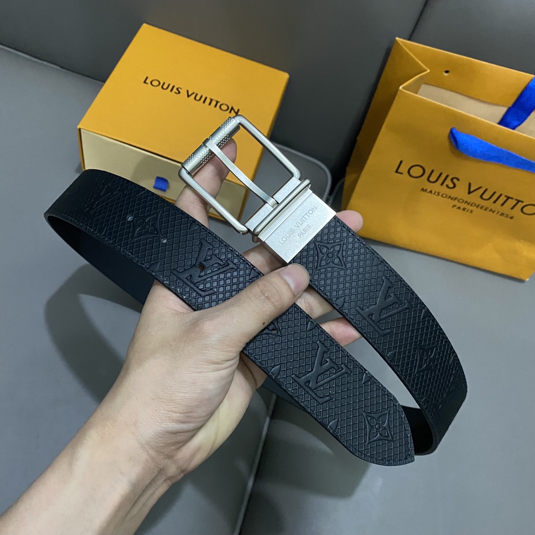 Buy Luxury 2023
 Louis Vuitton Belts Black Men Calfskin Cowhide