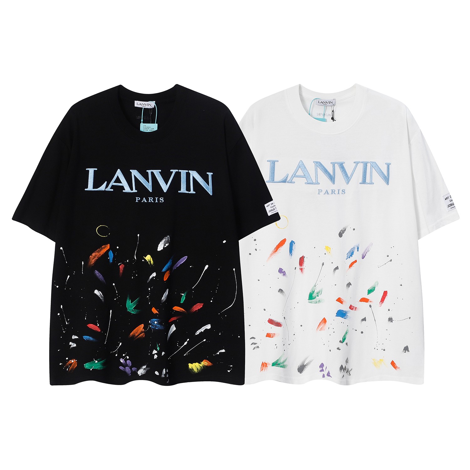 Lanvin Clothing T-Shirt Black White Unisex Short Sleeve