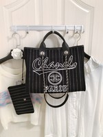 AAA Quality Replica
 Chanel Bags Handbags Black Canvas Cowhide Beach
