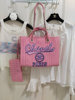 Quality AAA+ Replica
 Chanel Bags Handbags Pink Canvas Cowhide Beach