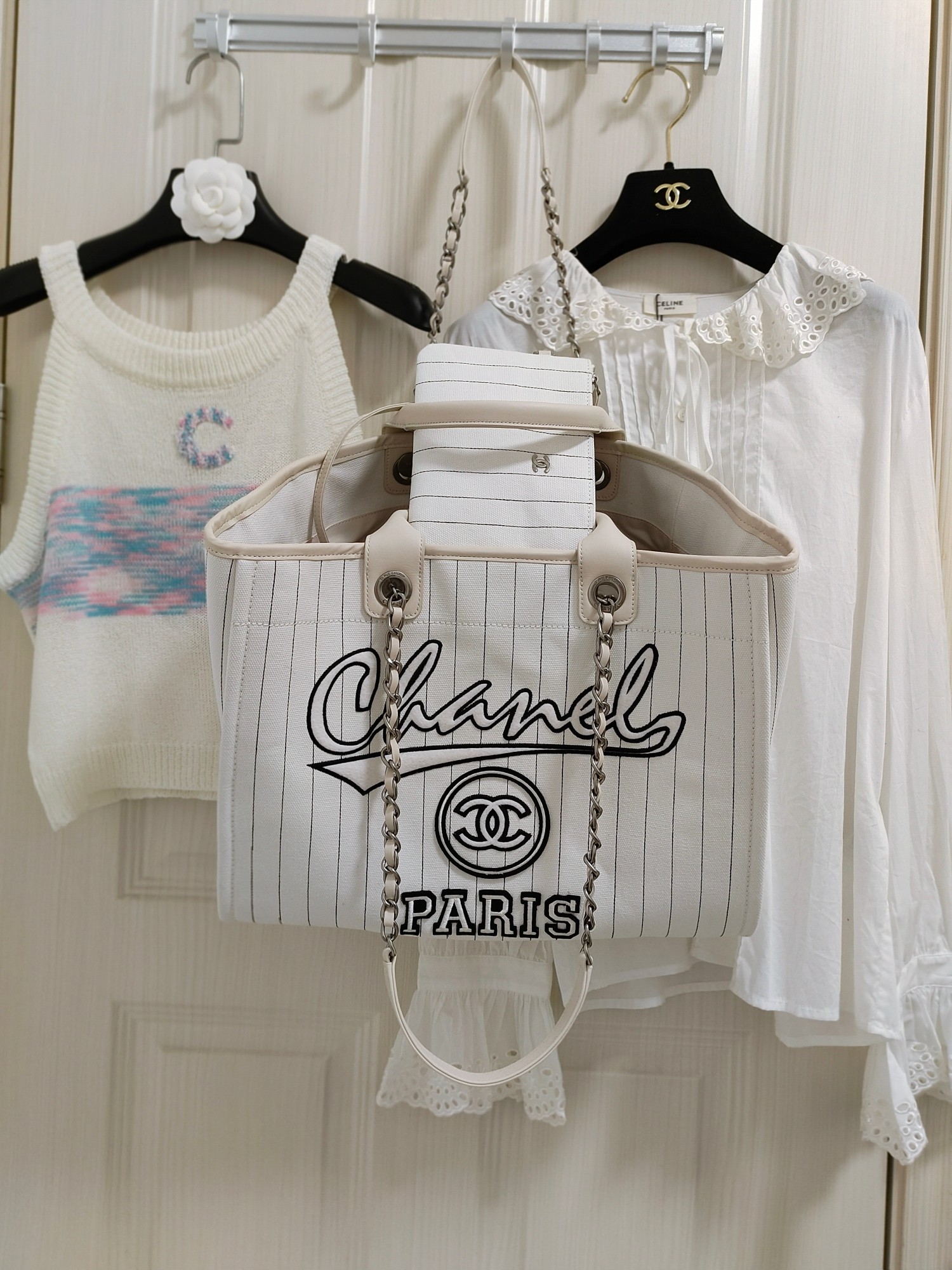 Chanel23p最新款️条纹白沙滩