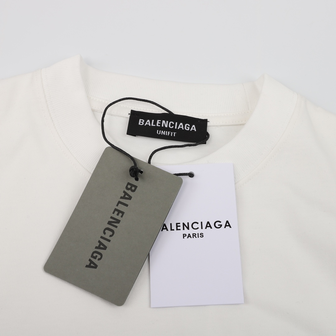 Balenciaga/巴黎世家 双B马赛克印花圆领T恤 印