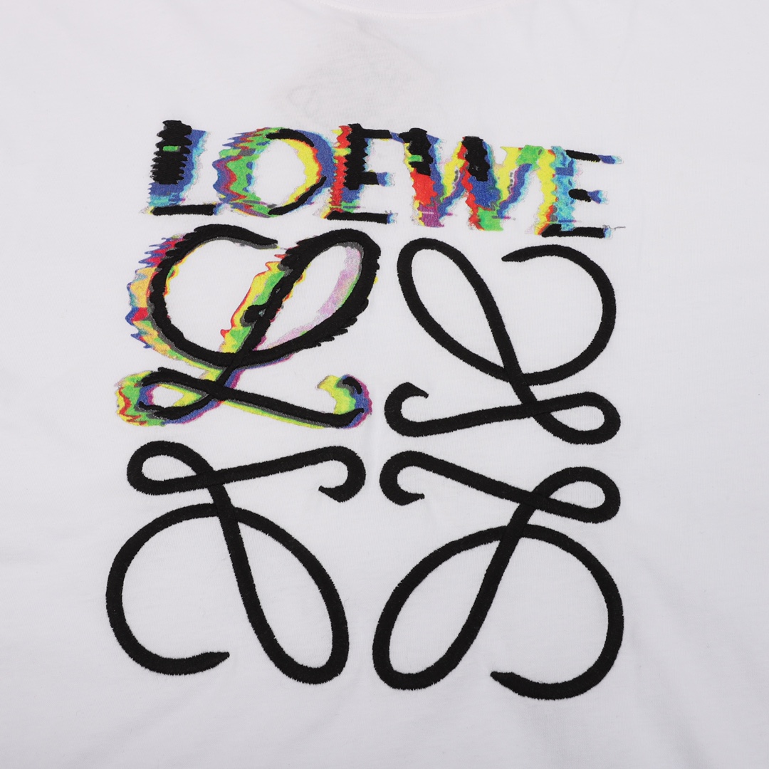 160 LOWE/罗意威 彩印绣圆领短袖