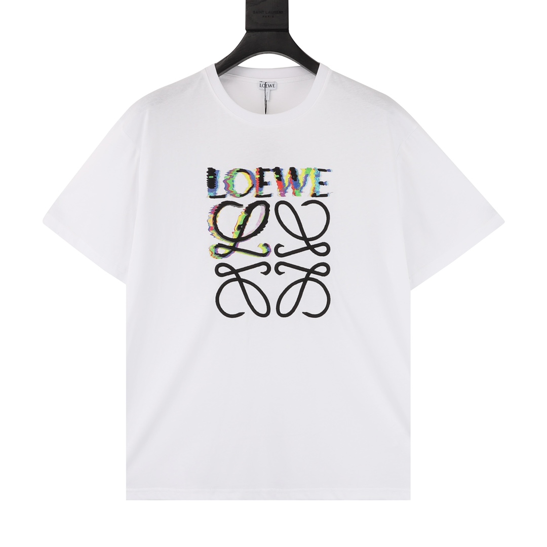 160 LOWE/罗意威 彩印绣圆领短袖