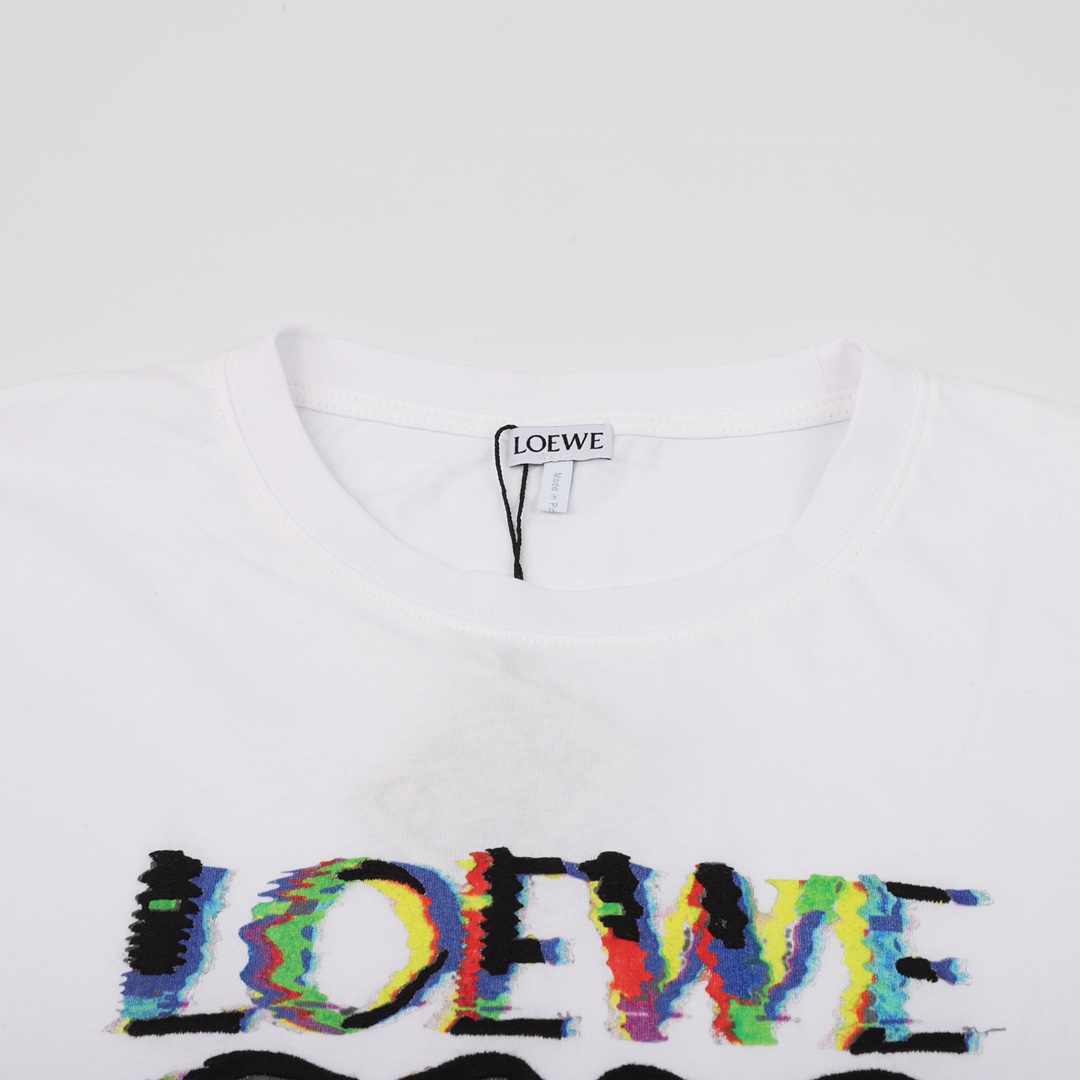160 LOWE/罗意威 彩印绣圆领短袖