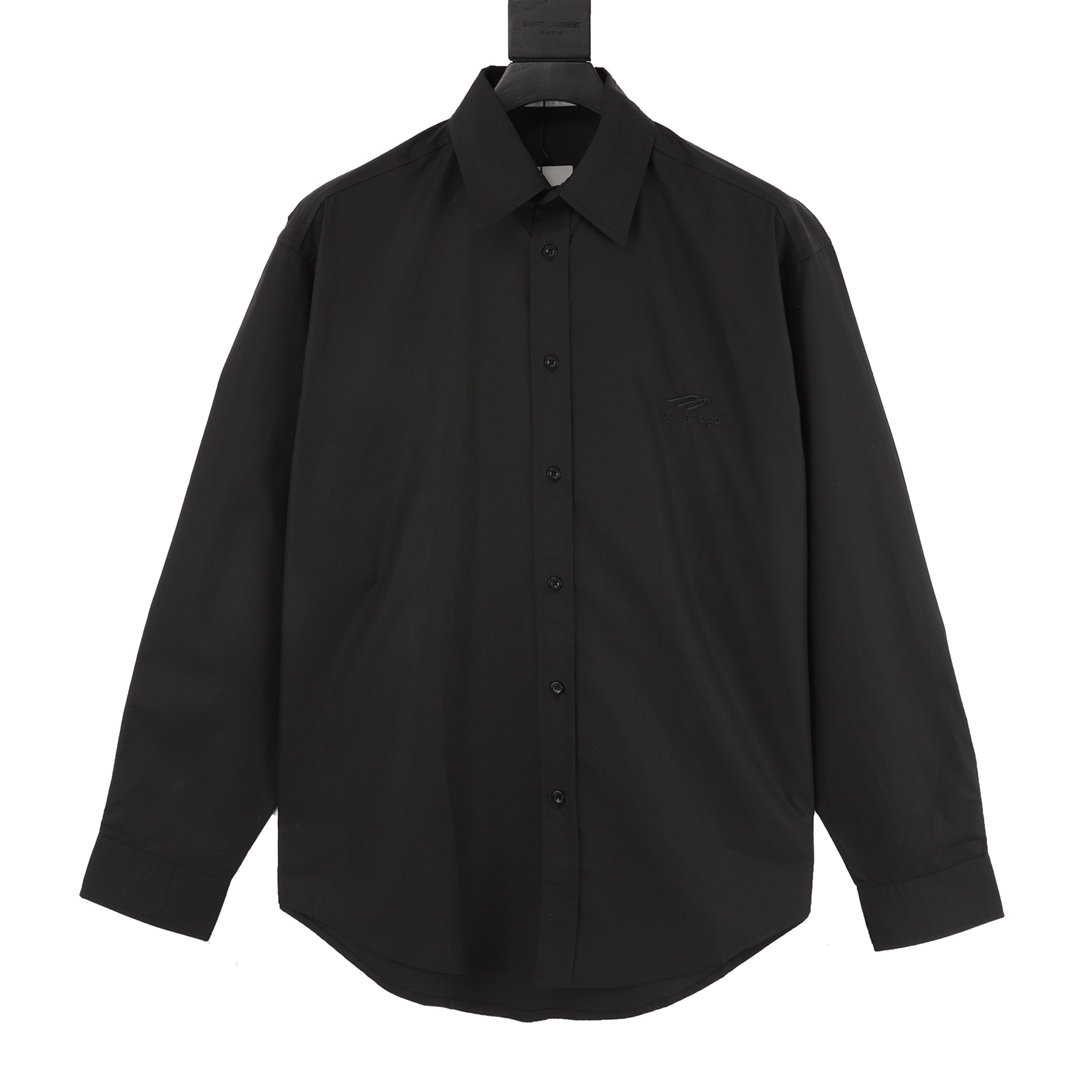 250 Balenciaga/巴黎世家 胸口刺绣LOGO长袖衬衫