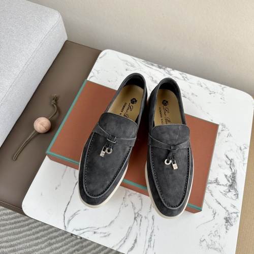 Loro Piana Summer Walk Loafers in Suede with Cedar Wood Ornament 1 Loro Piana Summer Walk Loafers in Suede with Cedar Wood Ornament
