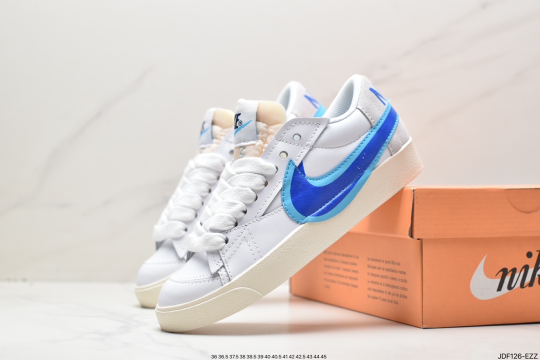 125 耐克Blazer Low '1977 Vintage”White/Light Blue/Grey”经典开拓者DC4769-105