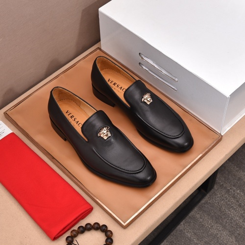Versace Men's Black Leather Loafers with Medusa Detail, Sizes 38-45 1 Versace Men's Black Leather Loafers with Medusa Detail, Sizes 38-45