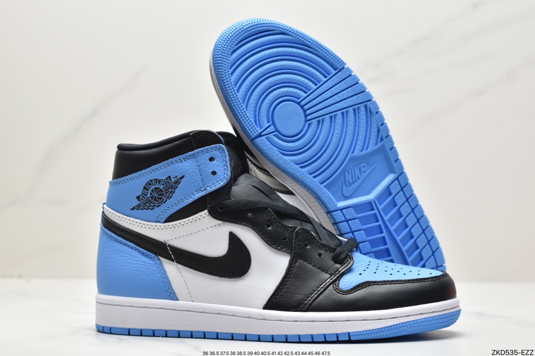 270 Air Jordan 1 High OG ”True Blue” AJ1 乔1黑蓝脚趾配色 高帮篮球鞋 DZ5485-400