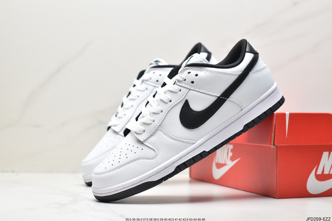170 WMNS SB Dunk Low”Reverse Panda”扣篮系列低帮休闲运动滑板板鞋“皮革白黑反转熊猫”DD1503-113